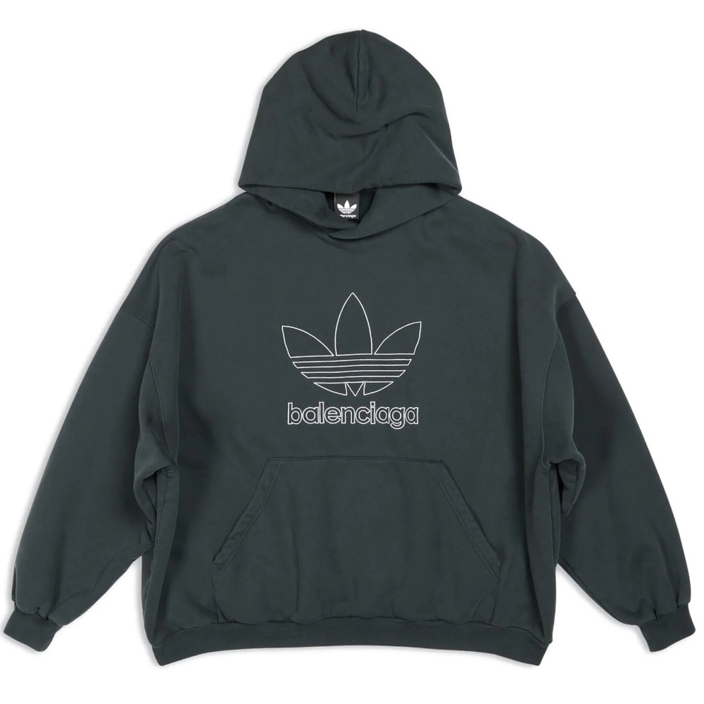Balenciaga Adidas Collaboration SS23 Runway Large Fit Embroidered Hoodie - 4